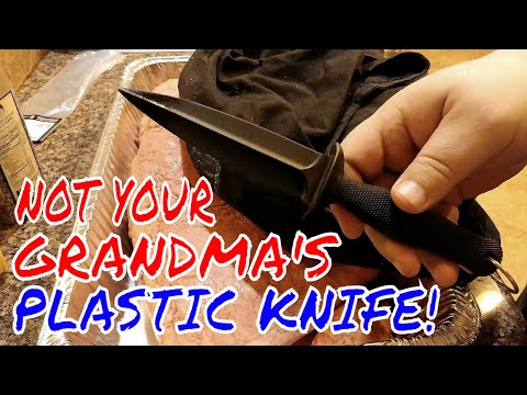 COLD STEEL MAKES PLASTIC KNIVES? BOOT BLADE BRISKET TEST!