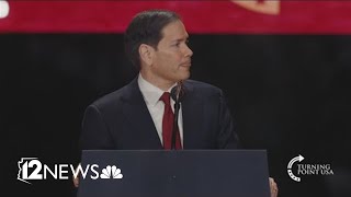 Sen. Marco Rubio speaks at Charlie Kirk Memorial