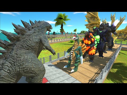Godzilla 2014 Oasis Death Run VS Kaiju Monster - Animal Revolt Battle Simulator