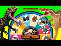 JURASSIC WORLD SPIN WHEEL GAME Fun Dinosaur Battles! Spinosaurus T-Rex Indoraptor Indominus Rex