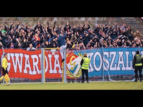 Doping kibiców Gwardii Koszalin podczas meczu z Kotwicą Kołobrzeg