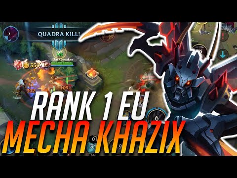 TOP 1 EU PLAYER ON KHA'ZIX NEW SKIN MECHA WILD RIFT GAMEPLAY