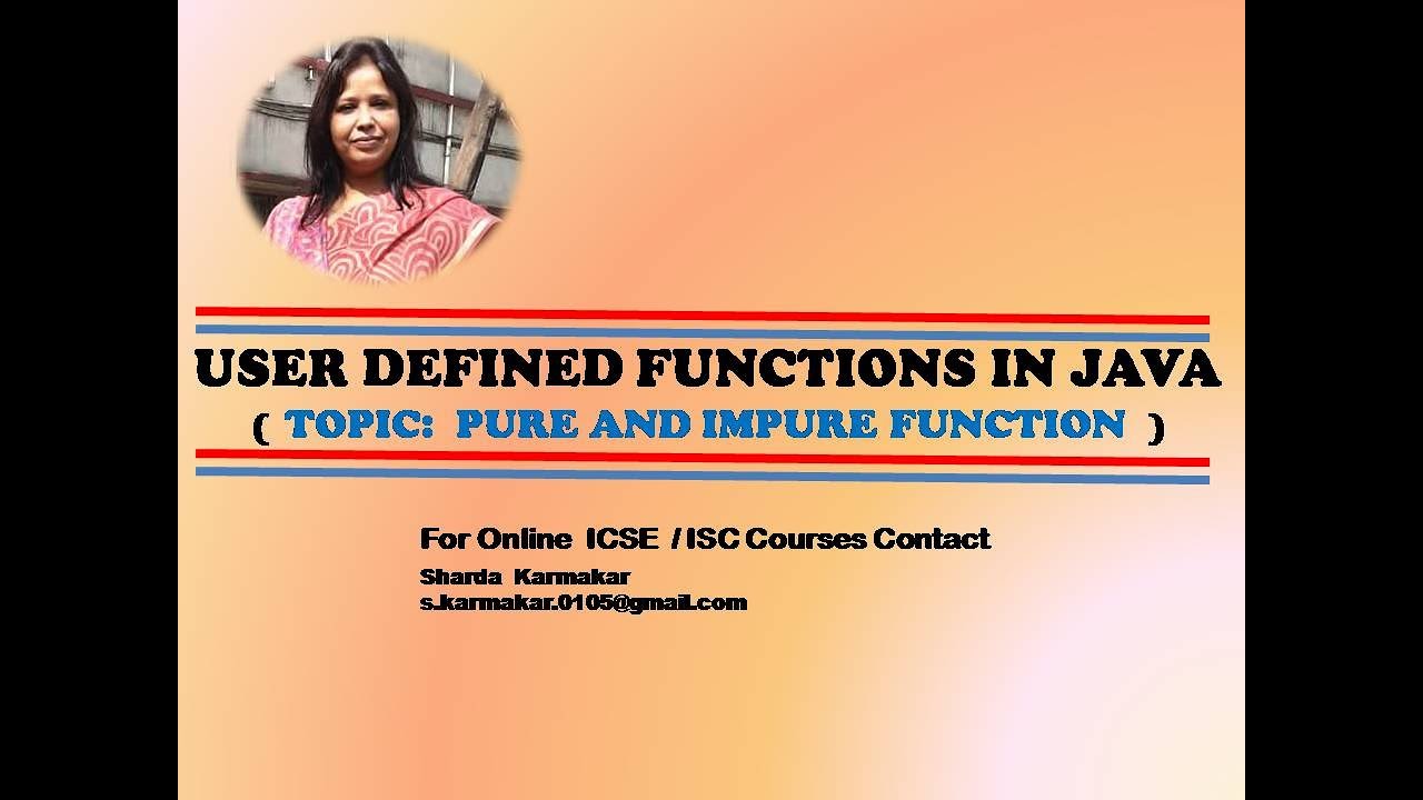 USER DEFINED FUNCTIONS  (  TOPIC:  PURE AND IMPURE FUNCTION  ) #icse #E-SHIKSHA #ShardaKarmakar