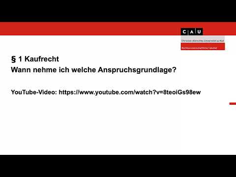 Schuldrecht BT – Folge 01 (Anspruchsgrundlagen im Kaufrecht)