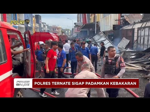 PRESISI UPDATE: POLRES TERNATE TURUN LANGSUNG BANTU PADAMKAN KEBAKARAN DI GAMALAMA 04/06/25 13.00