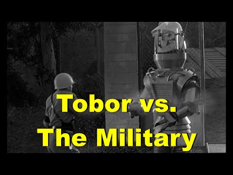 TOBOR VS. THE MILITARY (Tobor The Great  - 1954) - Creature Clips