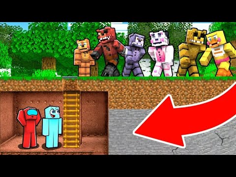 BÚNKER SECRETO vs Animatronicos de FIVE NIGHTS AT FREDDYS en Minecraft!