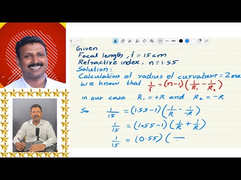 An equiconvex lens is made of glass of refractive index 1·55  If the focal length of the lens is 15·
