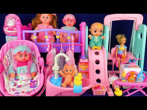 12 Minutes Satisfying with Unboxing Doll Bed & Slide Toys Set Review | ASMR 