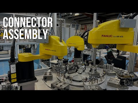 High Speed Connector Assembly with Fanuc Scara Robots and Keyence Vision Inspection