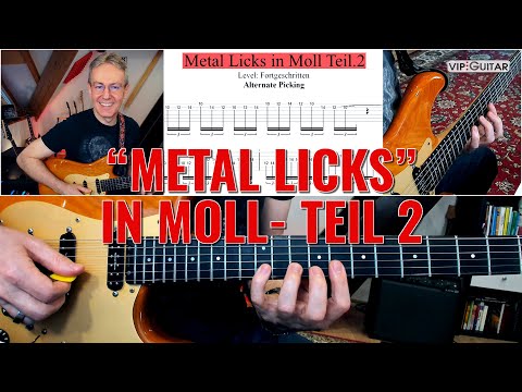 Klassische Metal Licks in Moll mit Alternate Picking/Wechselschlag: Teil.2