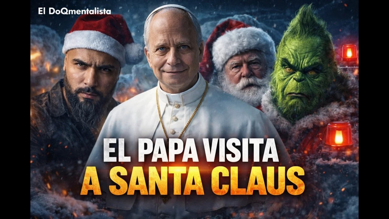 El Papa Visita a Santa Claus. El Grinch se ha escapado de la cárcel del Vaticano.