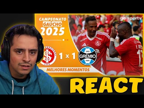 CORINGA REAGINDO: INTERNACIONAL 1 X 1 GRÊMIO | MELHOR3S MOMENTOS | F1NAL