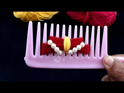 Amazing Woolen Flower Craft Ideas with Hair Comb