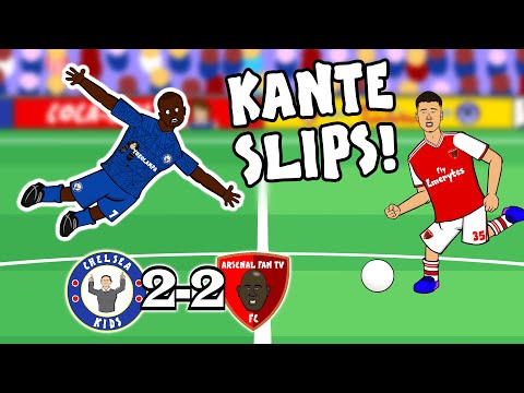 🔵KANTE SLIP! MARTINELLI GOAL!🔴 (Chelsea vs Arsenal 2-2 -the cartoon! Goals highlights Luiz Red 2020)