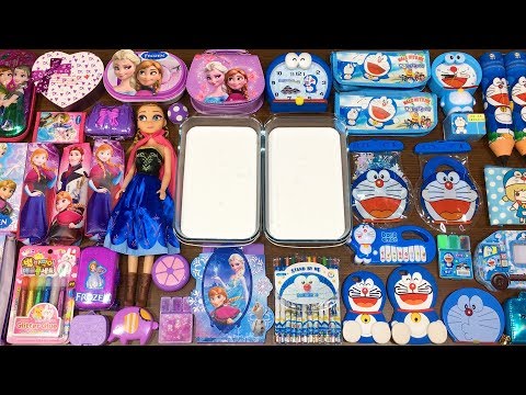 PURPLE vs BLUE ! Special Series #28 ELSA FROZEN and DORAEMON | Mixing Random Things into Slime