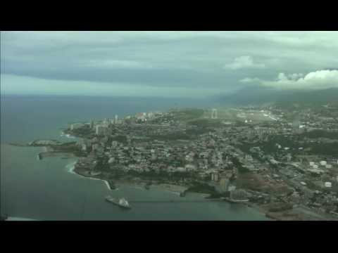 COCKPIT VIEW OF APPROACH AND LANDING AT CARACAS MAIQUETIA
