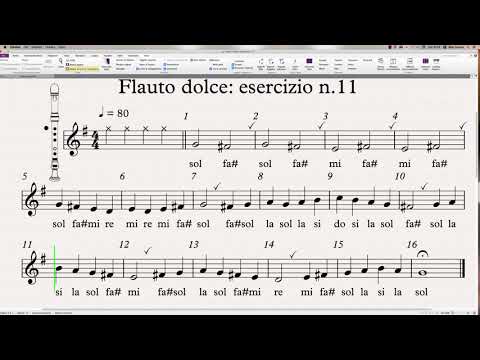 Flauto dolce: Esercizio n 11 - FA# (byAM)