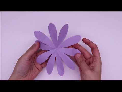 How to Make Easy 10 Petal Paper Flowers -  A Very Simple Paper Flower for Beginners