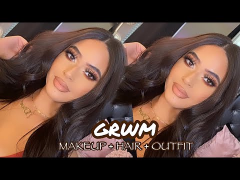 FULL GRWM♡ GO-TO FALL SOFT GLAM MAKEUP + FLAT IRON CURLS + OUTFIT + PERFUME | FALL TRANSFORMATION