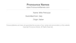 How to pronounce Mille Petrozza