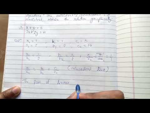 Which of the following pairs of linear equation are consistent/inconsistent? (i) Answer