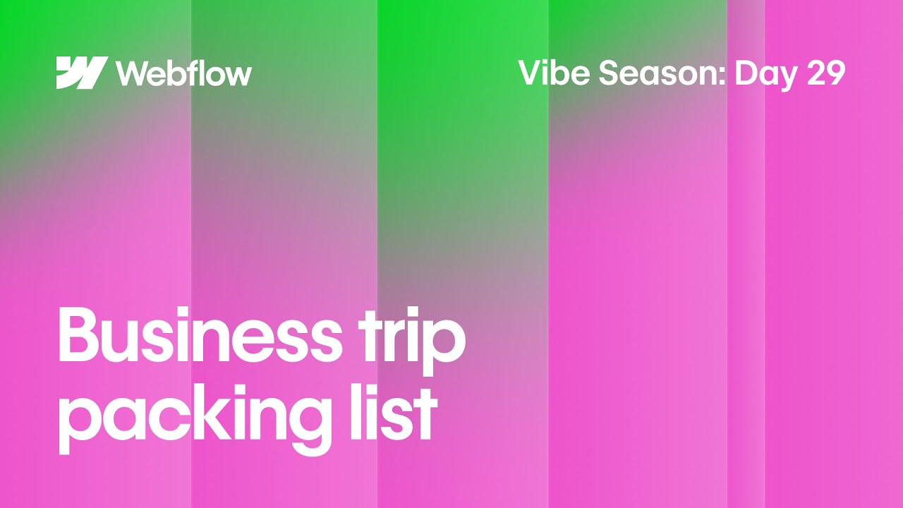 Vibe Season Day 29 | A Smarter Way to Plan and Pack for Conferences and Events