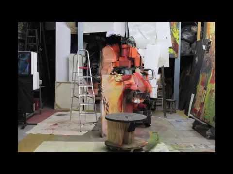 anamorphic art installation portrait time lapse by marcos sachs 