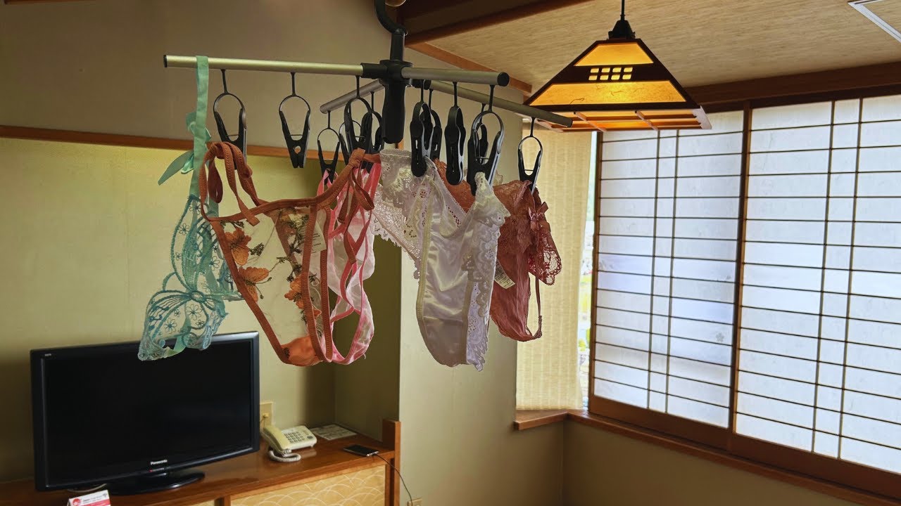 Laundry is hanging out to dry in an old inn　/　My underwear collection @LingerieMuseum