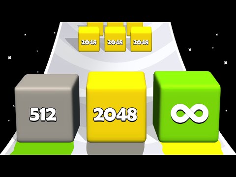 2048 RUN: Level Up Cube Run Infinity (Math Games, All Levels)