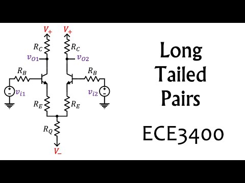 ECE3400 L22: Long-Tailed Pair Differential & Common Mode Gains for BJTs (Analog Electronics)