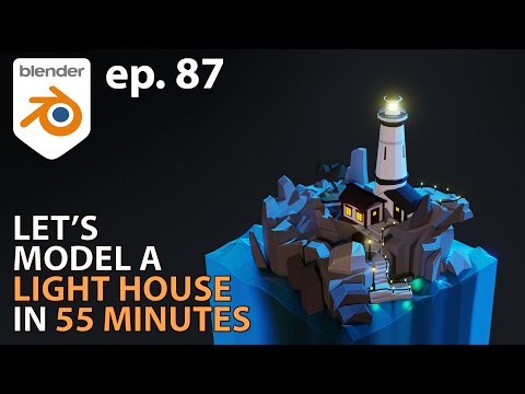 Let's Model a LIGHT HOUSE in 58 MINUTES - Ep. 87 - Blender 2.93