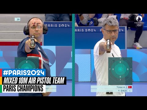 Mixed 10m air pistol team bronze & gold matches 🔫✨| Paris Champions