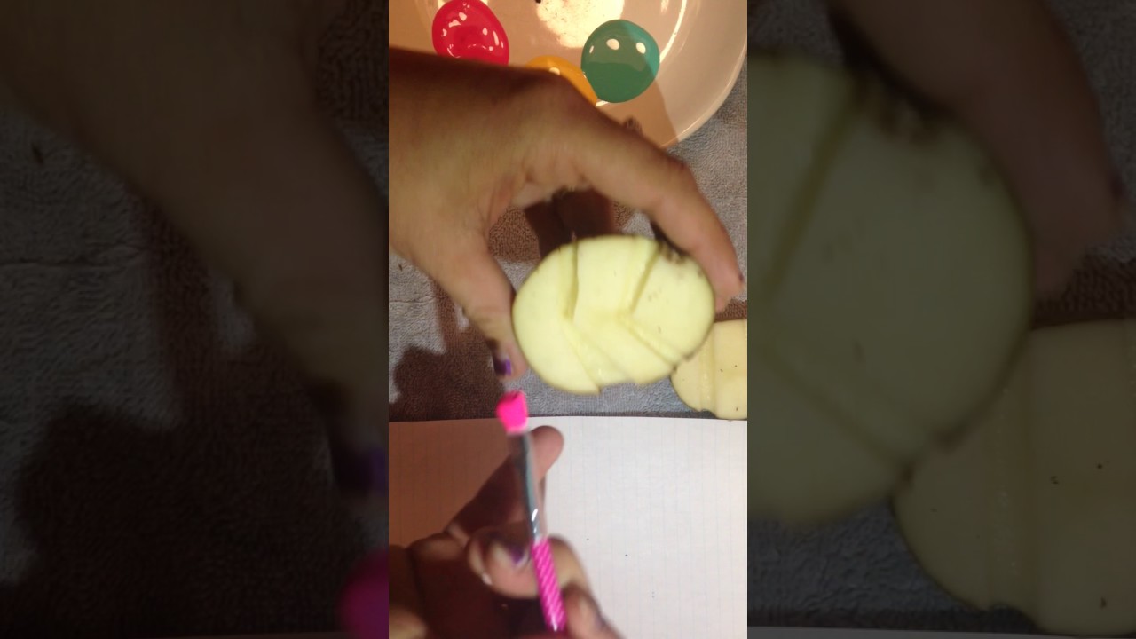 Easter egg stamps using potatoes