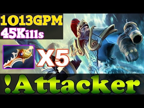 !Attacker Dota 2 - With 5 Divine Rapiers - 45Kills - 1013GPM - The Best Kunkka In The World vol 80!