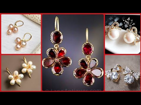 Charming diamond pearl Ruby Gold earrings designs/Amazing earrings designs for occasions