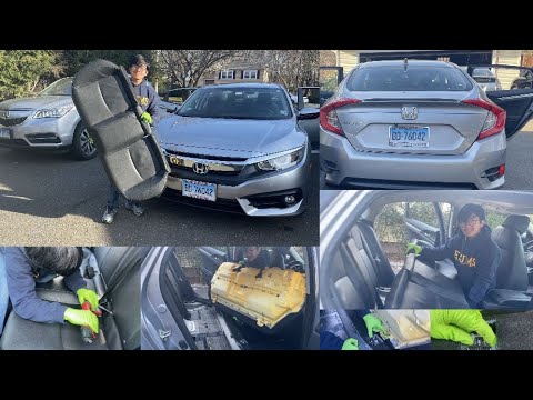 How To Remove & Re-Install Rear Back Seat Bottom Cushion Honda Civic 10th Gen 2016-2022 Sedan SI HB