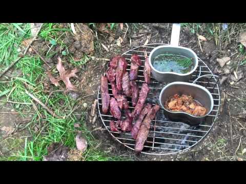 Venison Steak cooked on a Dakota fire pit