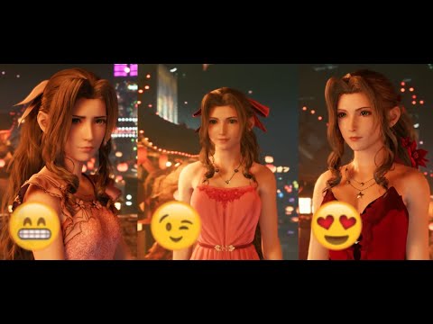 ALL AERITH DRESSES AND CLOUD REACTION FINAL FANTASY 7 REMAKE