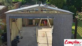 Garage Roof Conversion, Flat Roof to Apex on Prefab Pre Fab Concrete Sectional Garage