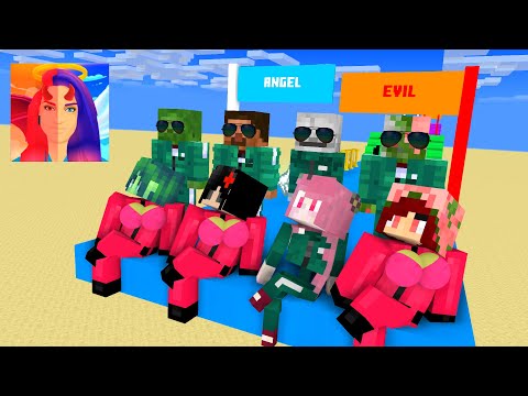 Minecraft, SQUID GAME VS DESTINY RUN CHALLENGE - LOR MINECRAFT ANIMATION