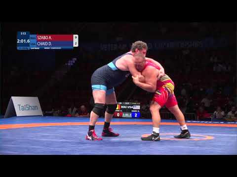 GOLD FS - 130 kg: A. SZABO (ROU) v. D. CHAID (USA)