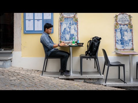Working remotely in Baixa-Chiado at Lisbon, Portugal