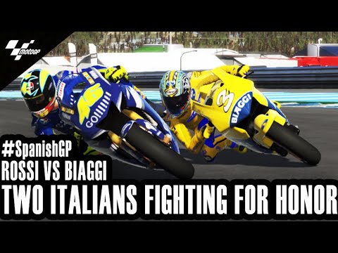 MotoGP Jerez Epic Battle - Rossi vs Biaggi -  MotoGp 15 PC Gameplay Replay