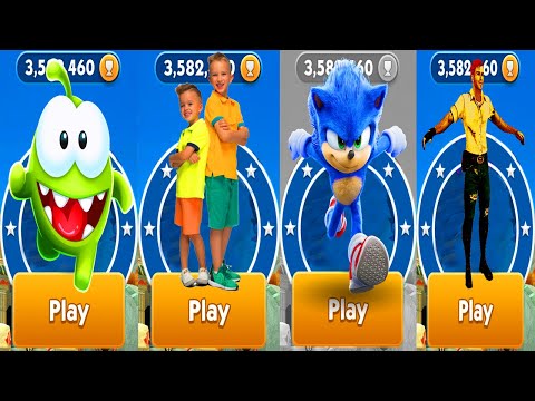 Temple Run 2 vs Sonic Dash vs Om Nom Run vs Vlad & Niki Run Gameplay