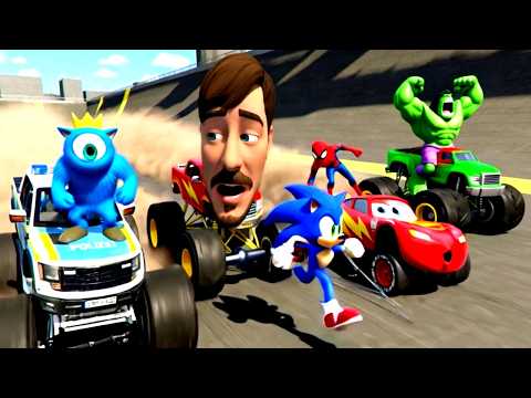 Sonic vs Hulk vs Spider-Man vs McQueen – MEGA Ramp Challenge GTA 5 🚀 Who Flies Farther?