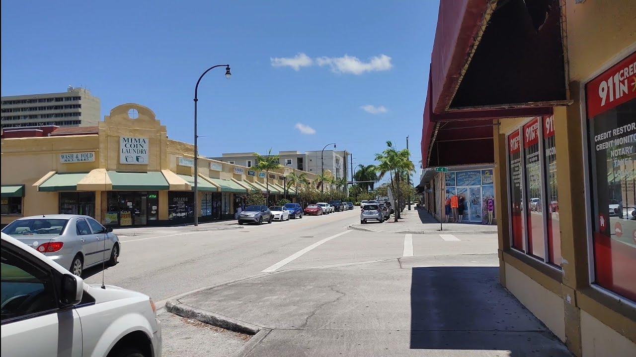 Immersive street-level walking tour through Hialeah Downtown, United States, showcasing authentic urban landscapes, local architecture, and the vibrant atmosphere of the city's neighborhoods