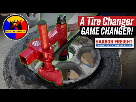 My tire changer GAME CHANGER! - Harbor Freight tire changer attachment
