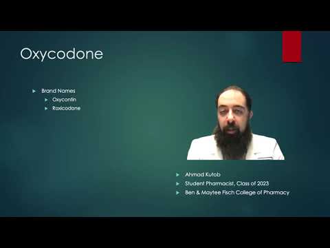 Oxycodone (Oxycontin) Oral Tablet Patient Counseling