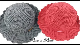 Bucket Hat de Crochê - Flat - Chapéu de crochê - Passo a Passo Prof. Neddy Ghusmam